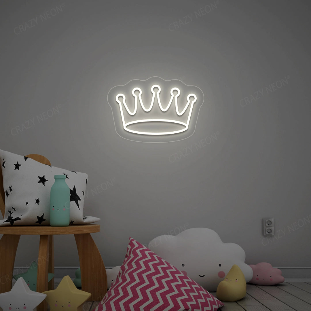 Crown Neon Sign | White