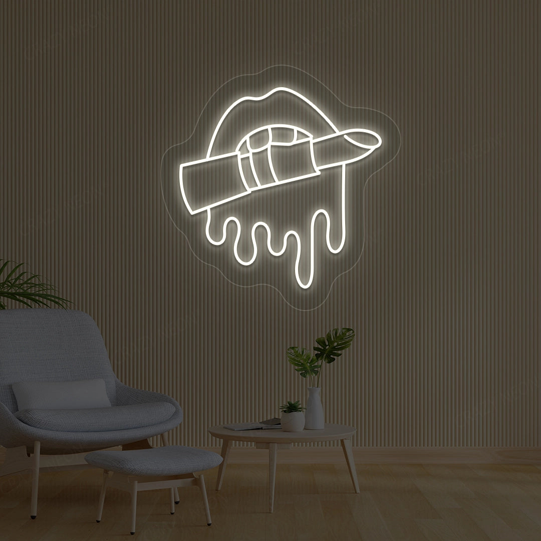 Lipstick Makeup Artist Neon Sign | Warm White 