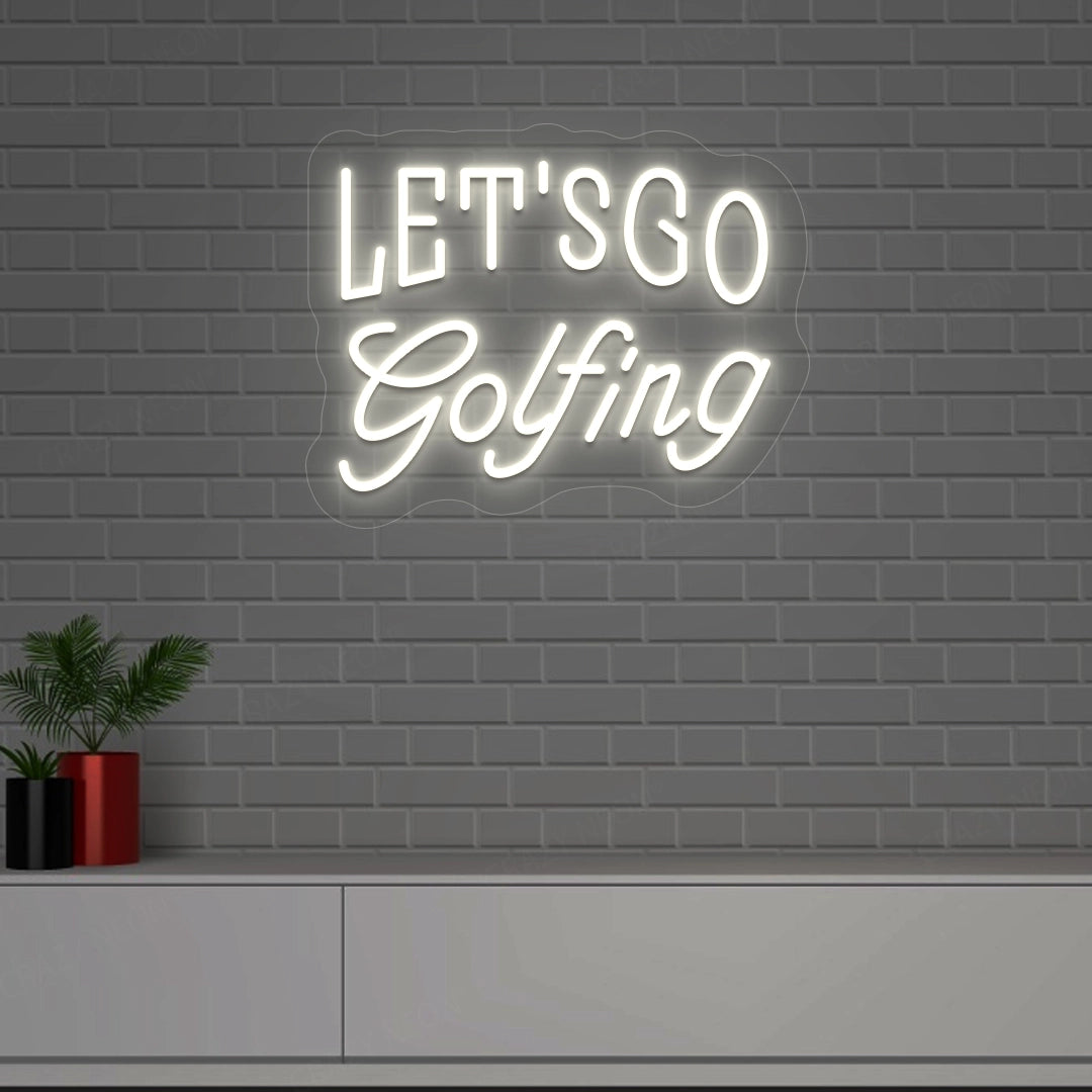 Let's Go Golfing Neon Sign | warmwhite