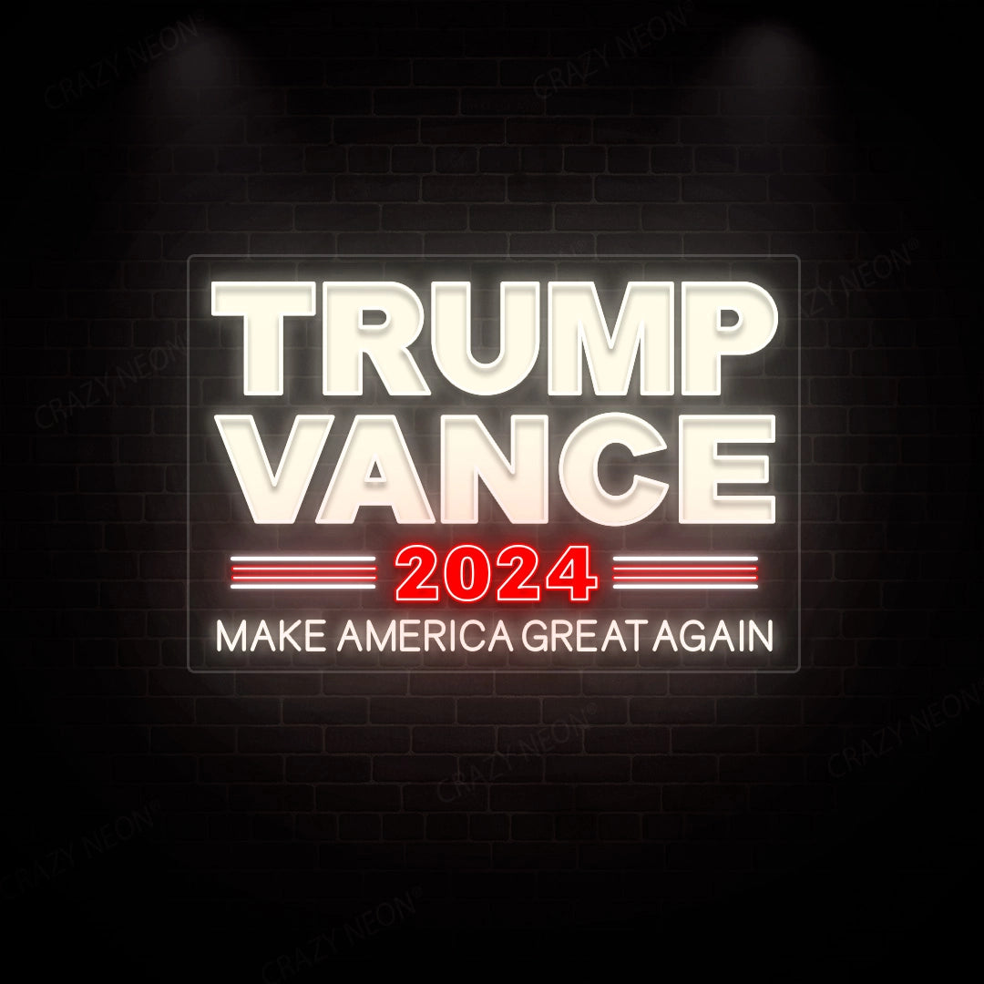 Trump Vance Political Neon Sign | Warm White 