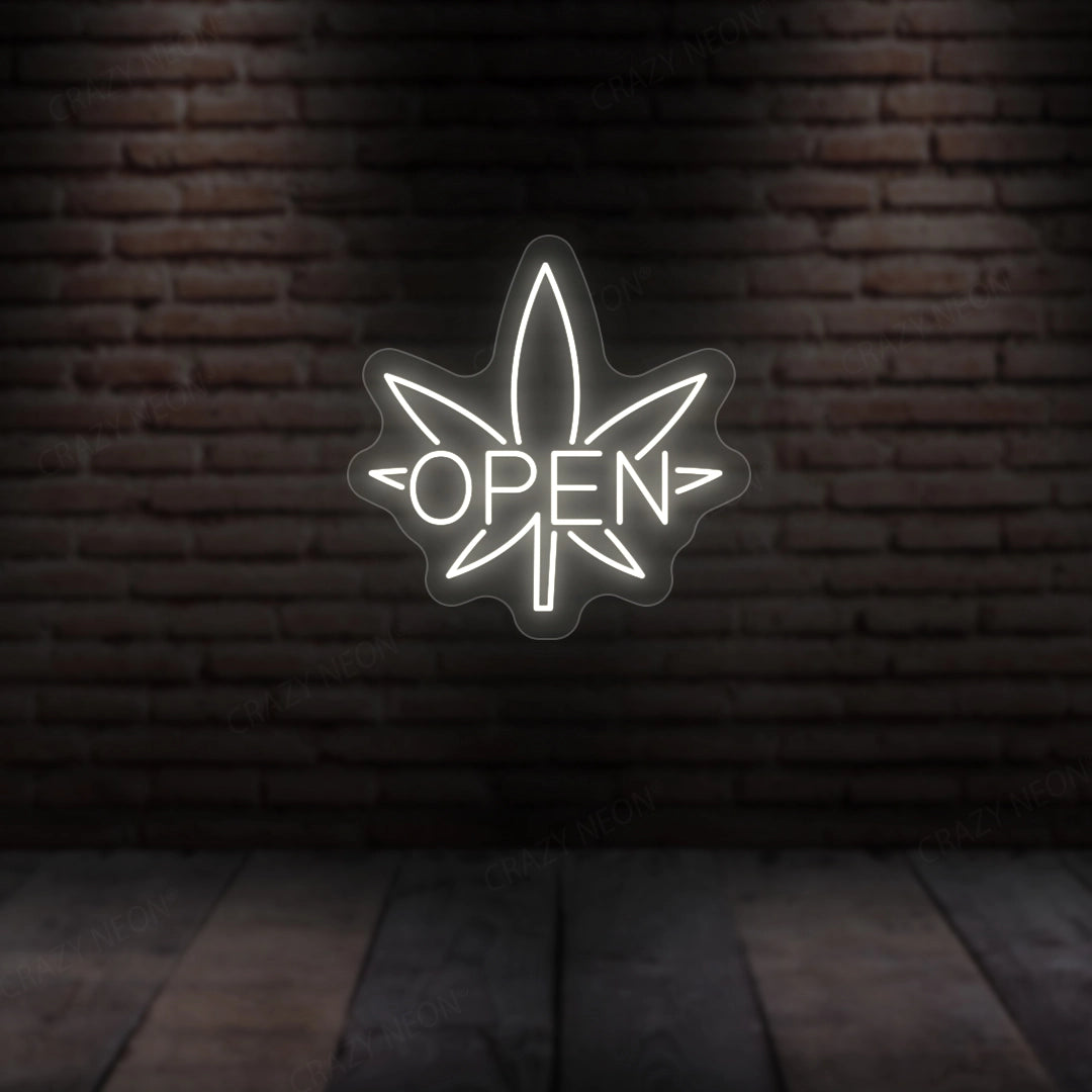 Weed Open Neon Sign | warmwhite