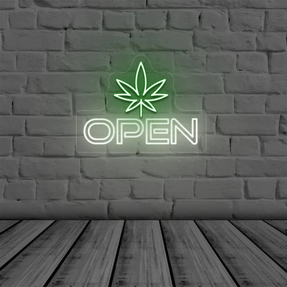 Weed Open Sign | Warm white