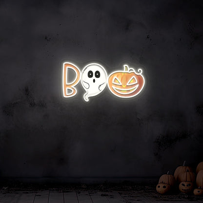 Boo Ghoul And Pumpkin Neon Artwork | CNUS019640