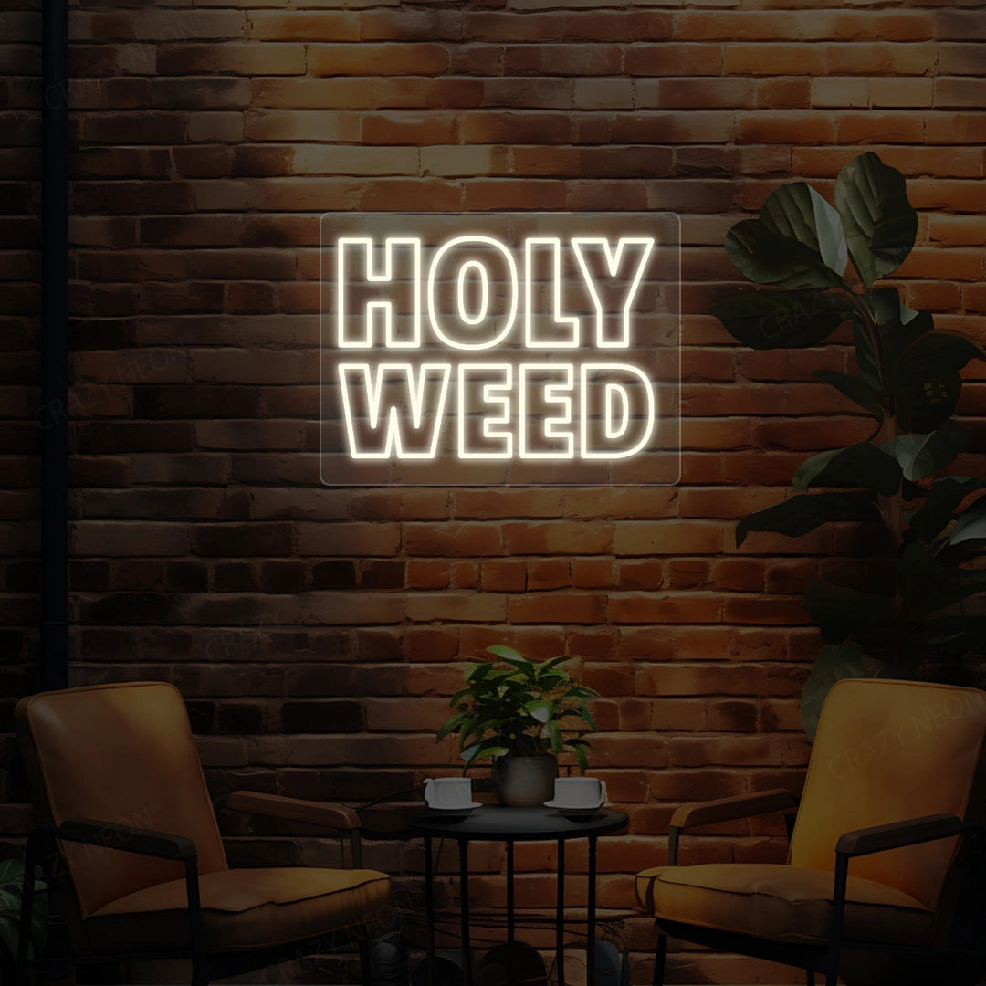 Holy Weed Neon Sign | Warmwhite