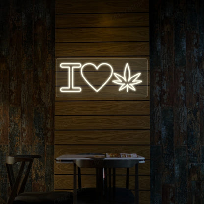 I Love Weed Neon Sign | warmwhite