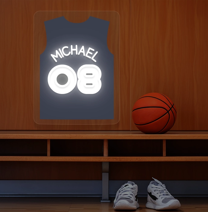 Personalized WAS Jersey Basketball Neon Artwork