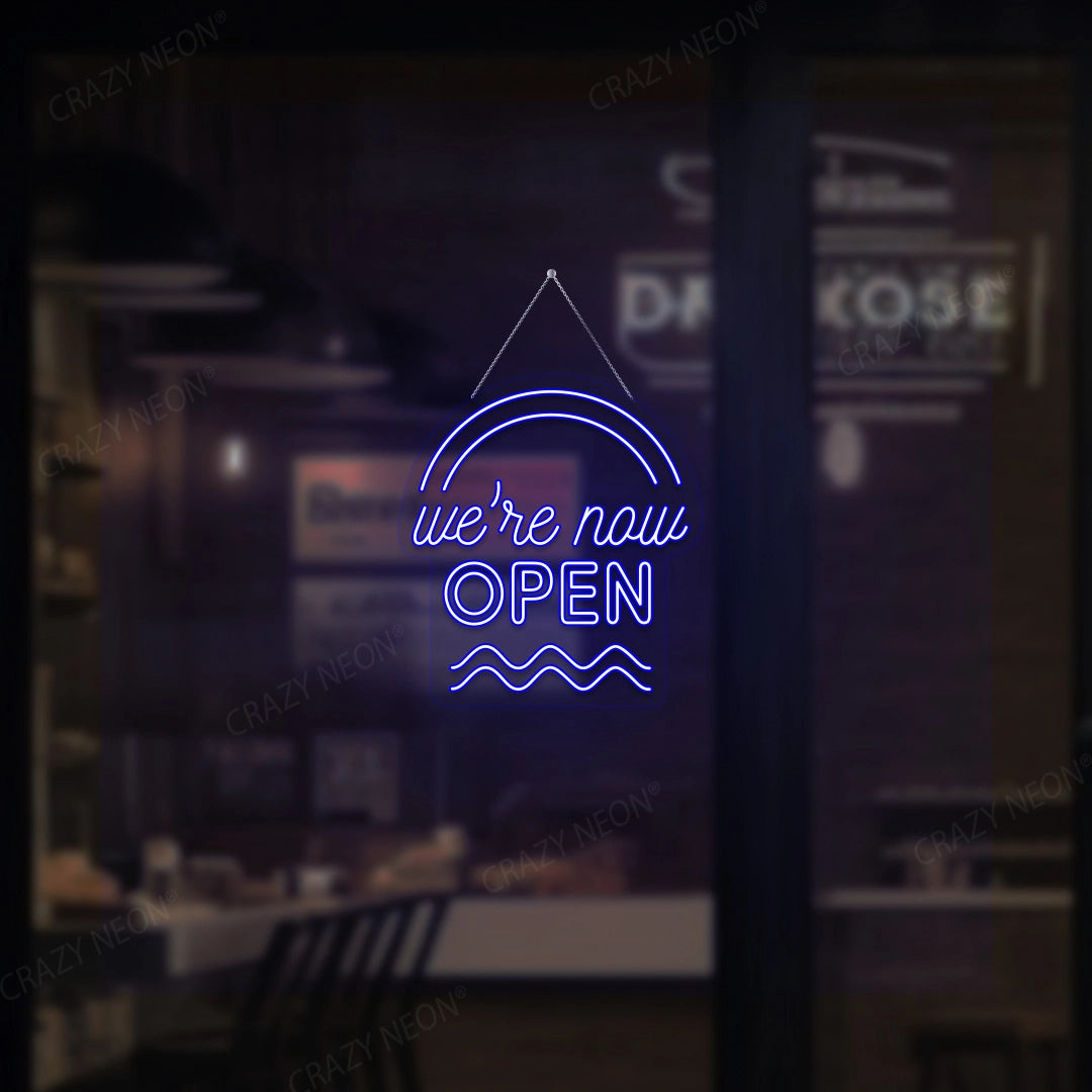 We're Now Open Sign | Blue