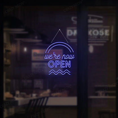 We're Now Open Sign | Blue