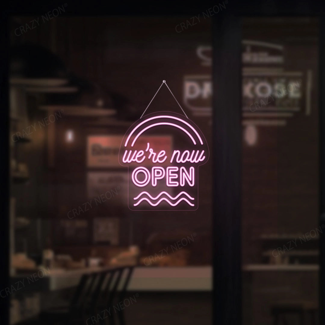 We're Now Open Sign | Pink