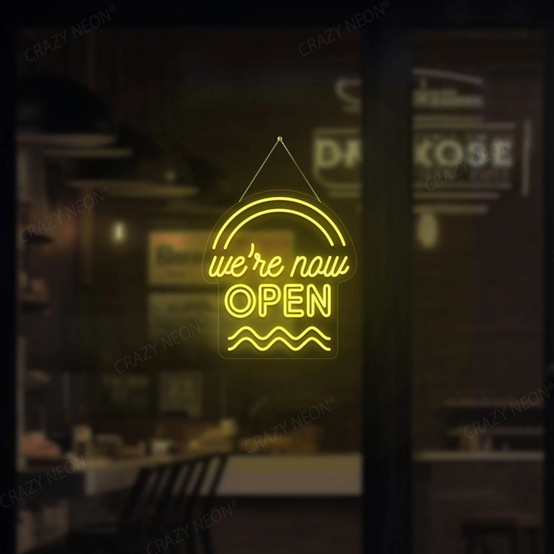 We're Now Open Sign | Yellow