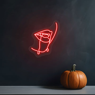 Dracula Mouth Neon Sign | Red