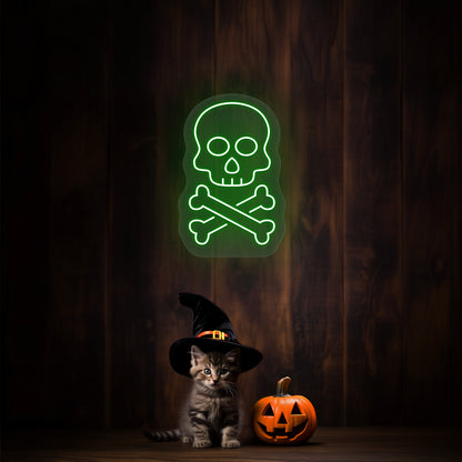 Skull With Bones Neon Sign | CNUS017560