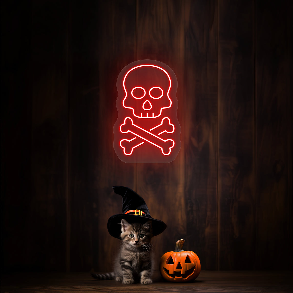 Skull Bones Neon Sign