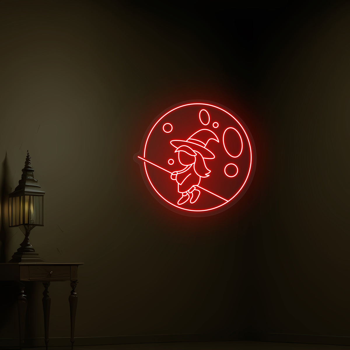 Witch Flying Neon Sign