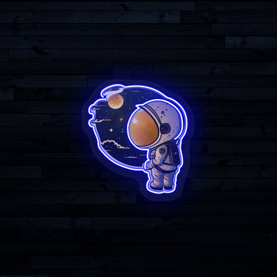 Astronaut Neon Artwork | Blue