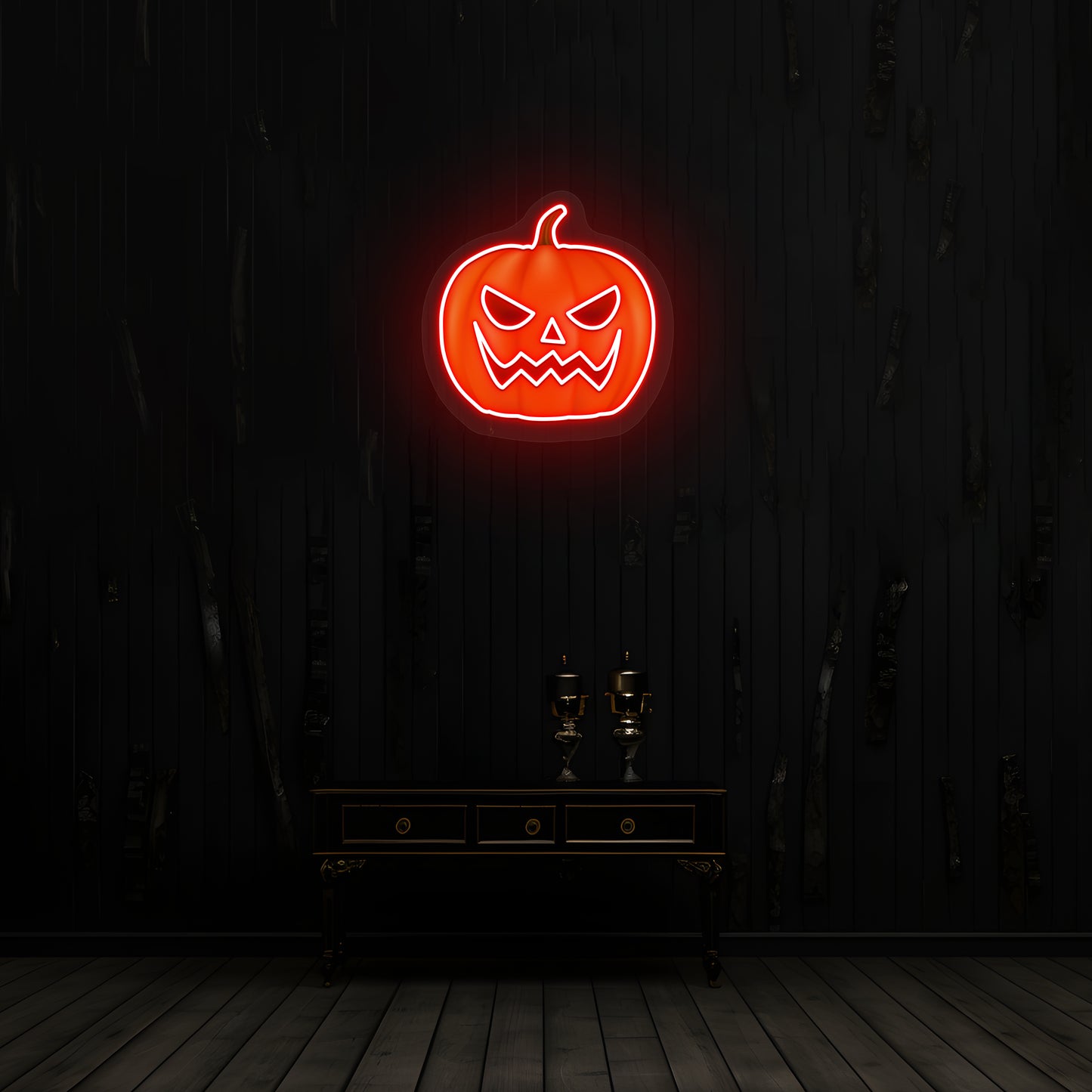 Angry Pumpkin UV Print Neon Sign | CNUS019480