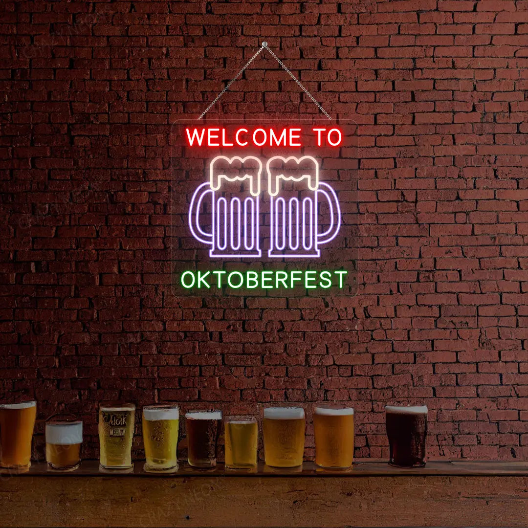 Welcome to Octoberfest Neon Sign | Purple