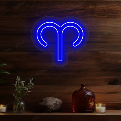 Aries Zodiac Neon Sign