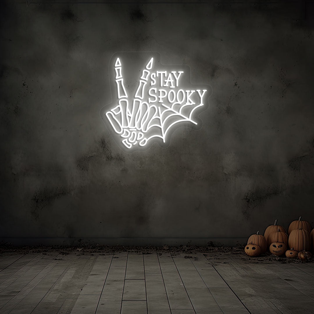 Stay Spooky With Skeleton Hand Neon Sign | CNUS019080