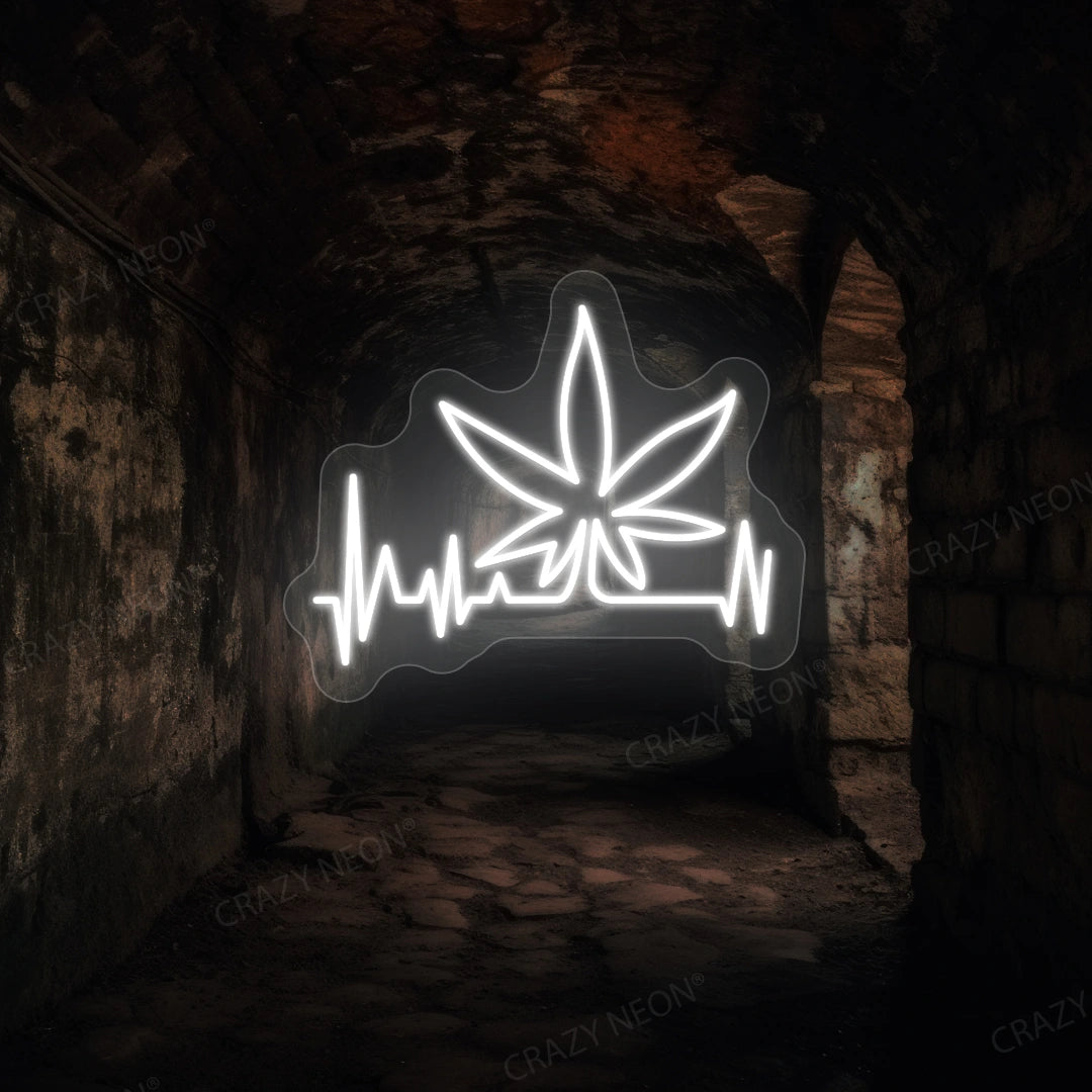 Weed Beat Neon Sign | White