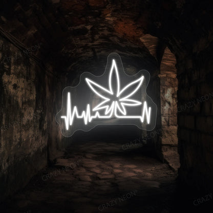 Weed Beat Neon Sign | White