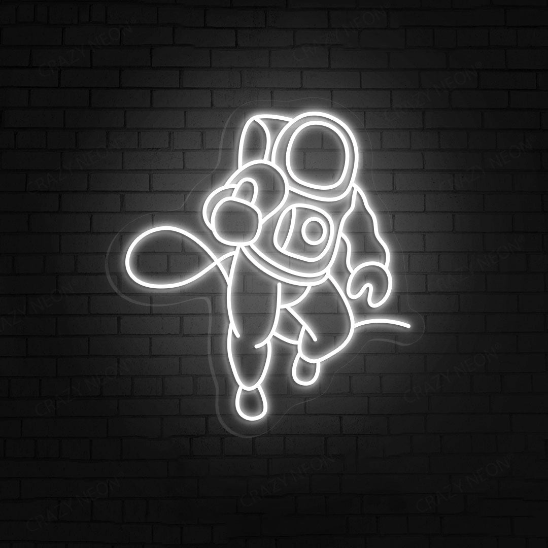 Astronaut Neon Sign | White