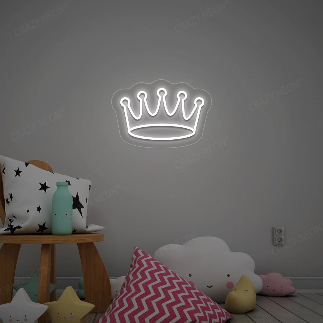 Crown Neon Sign | White