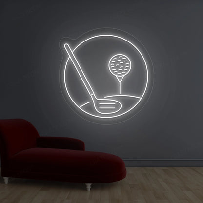 Golf Stick Neon Sign | white