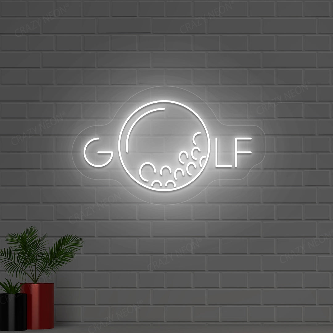 Golf Neon Sign | white