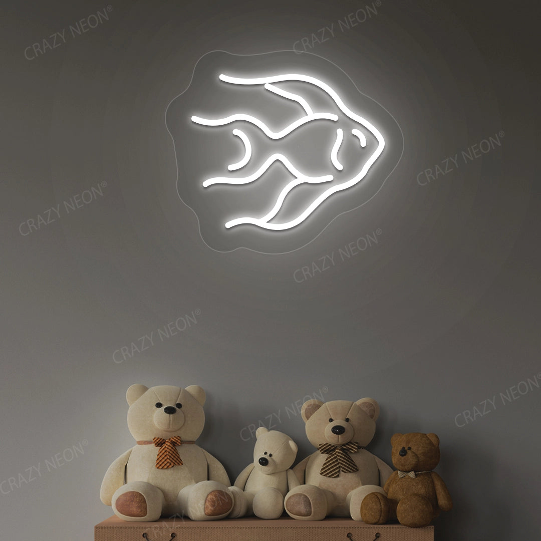 Fish Neon Sign | White