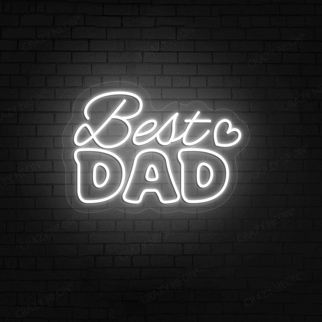 Best Dad Neon Sign | White