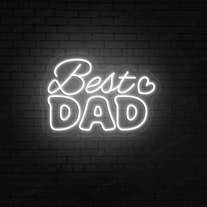 Best Dad Neon Sign | White