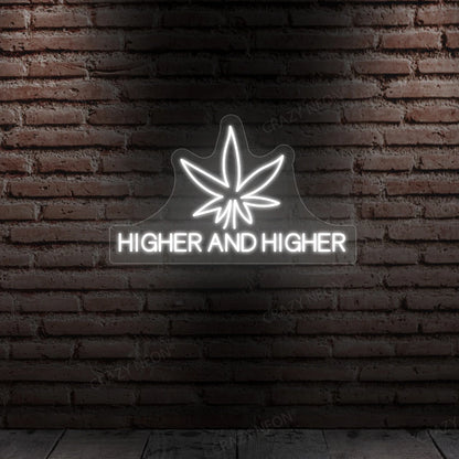 Higher Neon Sign | White