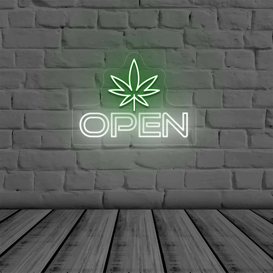 Weed Open Sign | White