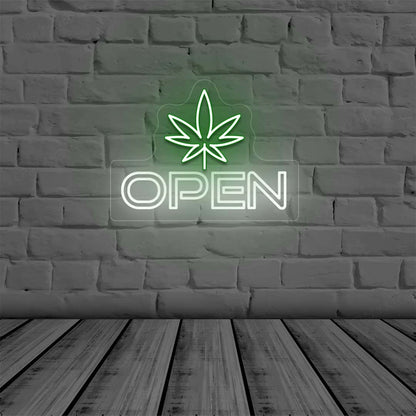 Weed Open Sign | White