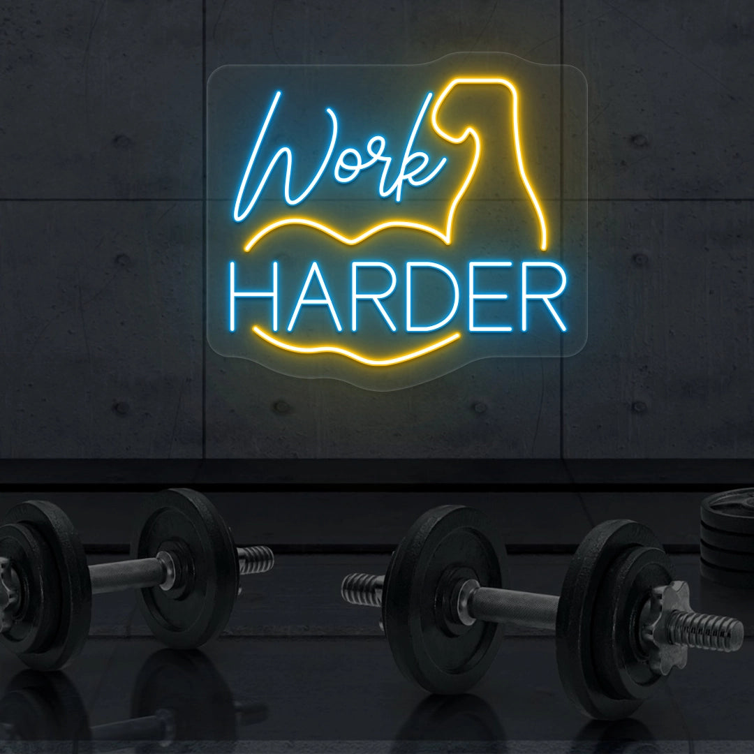 Work Harder Neon Sign | Multicolor