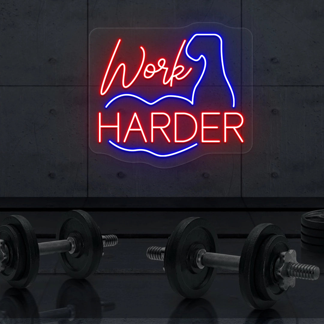 Work Harder Neon Sign | Multicolor