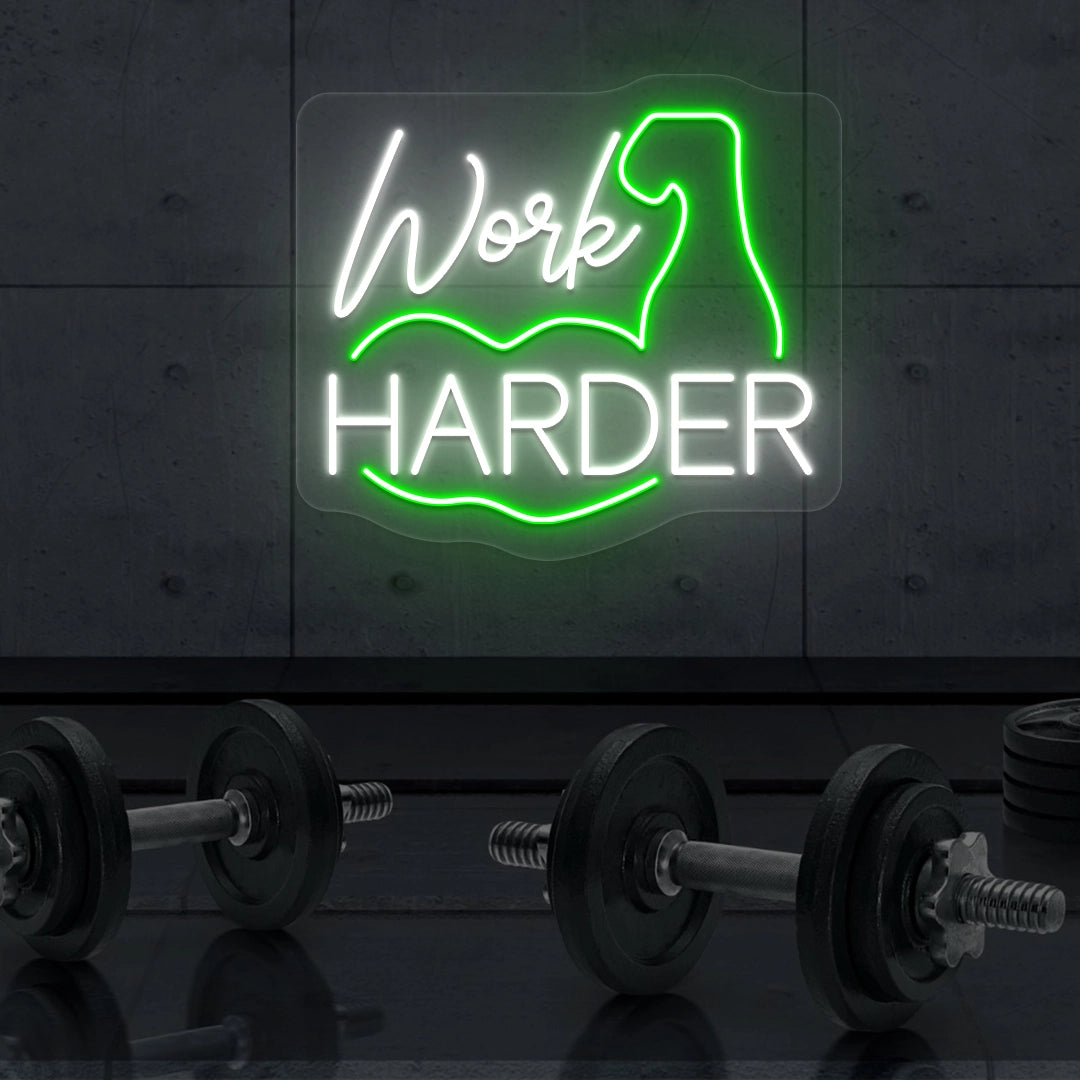 Work Harder Neon Sign | Multicolor