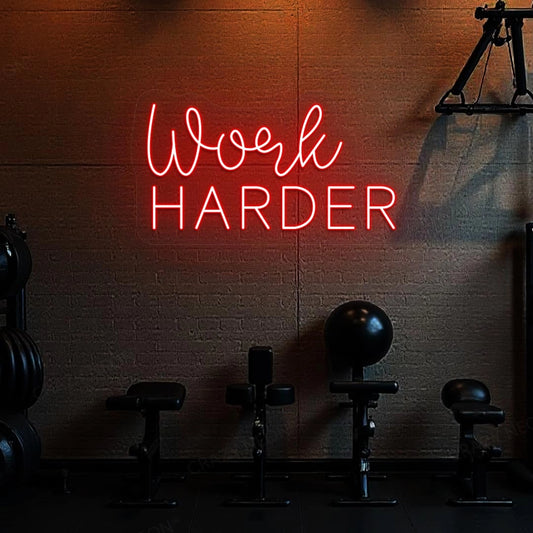 Work Harder Neon Sign | Red