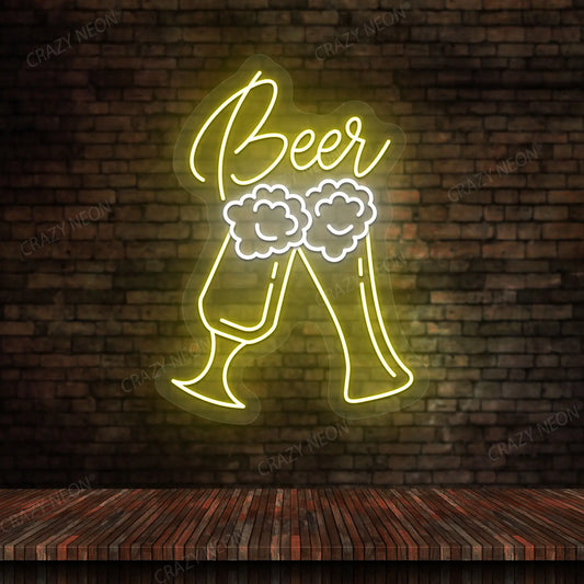 Beer Glass Multicolor Neon Sign