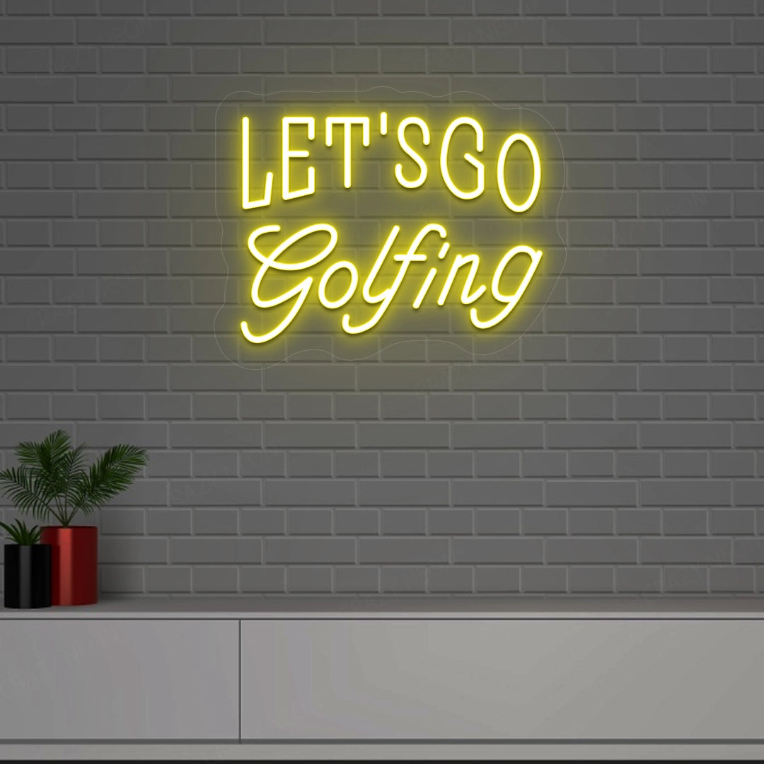 Let's Go Golfing Neon Sign | Yellow