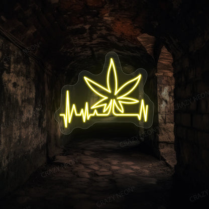 Weed Beat Neon Sign | Yellow