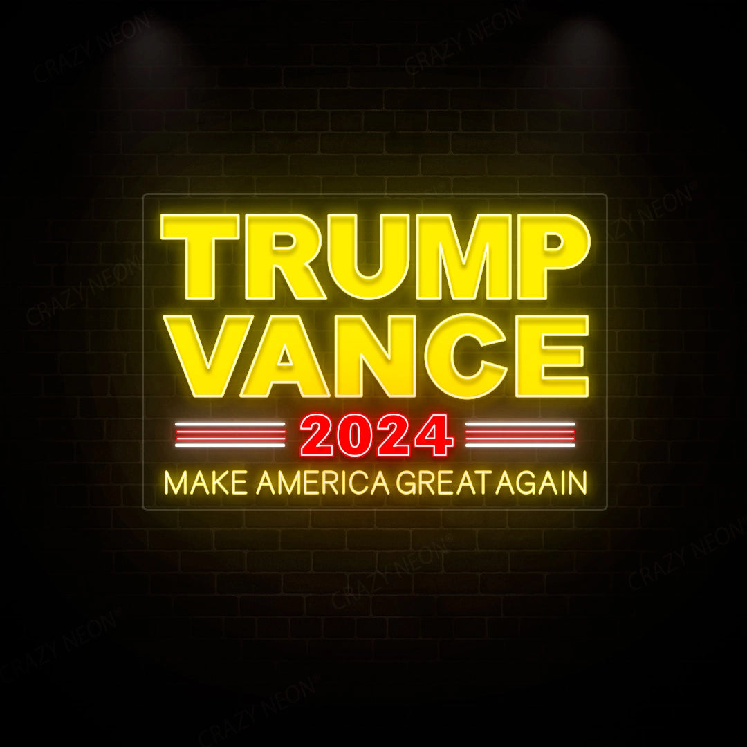 Trump Vance Political Neon Sign | yellow 