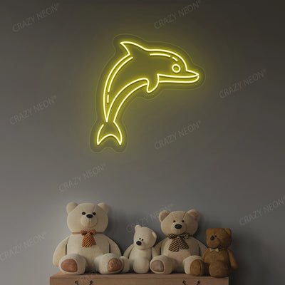 Dolphin Neon Sign | Yellow 