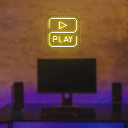 Play Neon Sign | Yellow