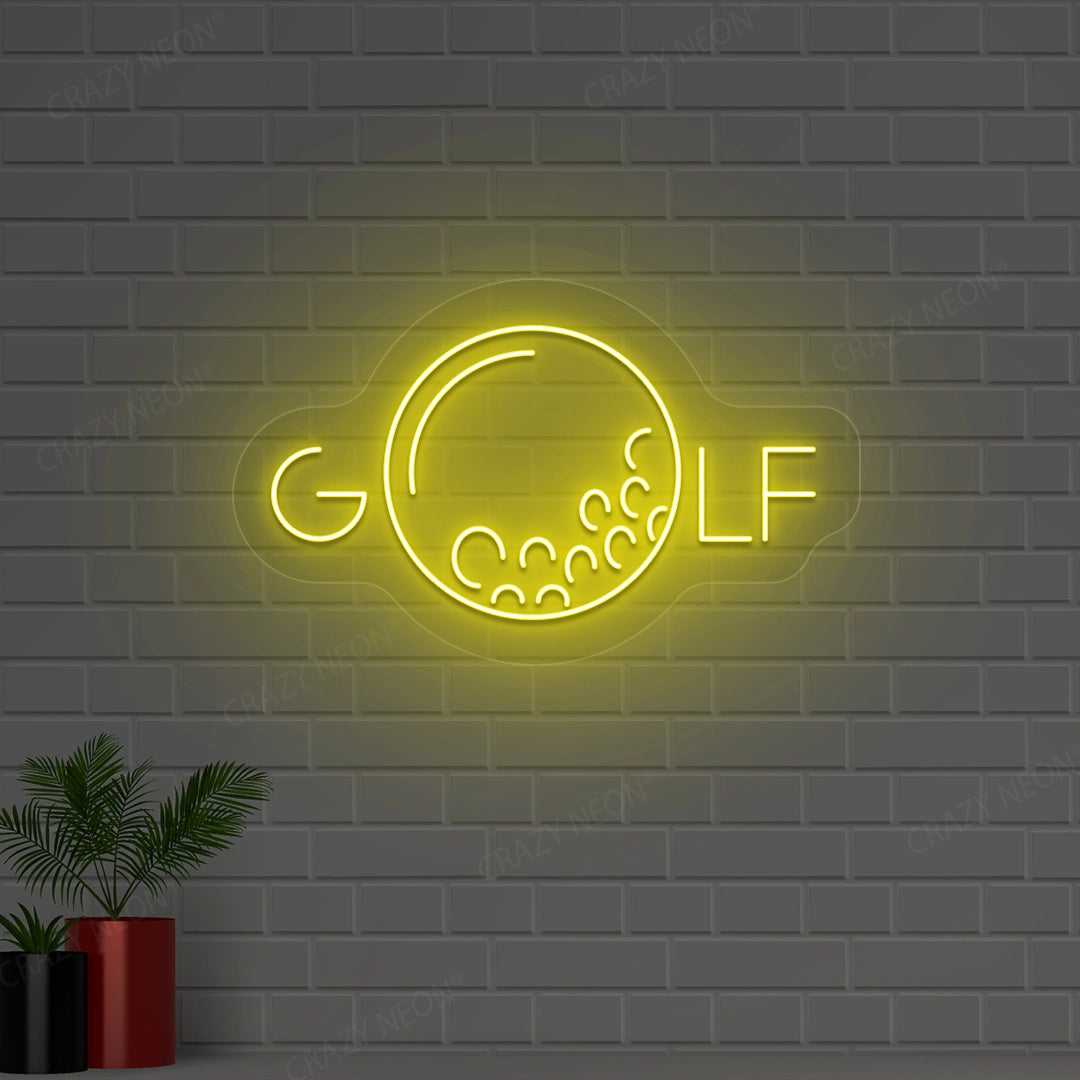 Golf Neon Sign | yellow