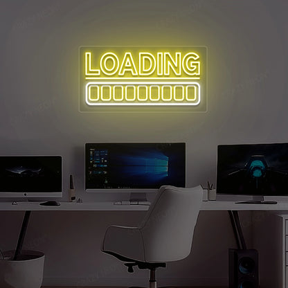 Loading Animated Neon Sign | Yellow