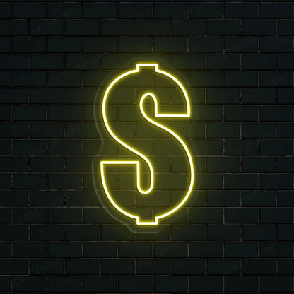 Dollar Neon Sign | yellow