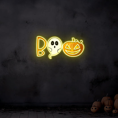 Boo Ghoul And Pumpkin Neon Artwork | CNUS019640