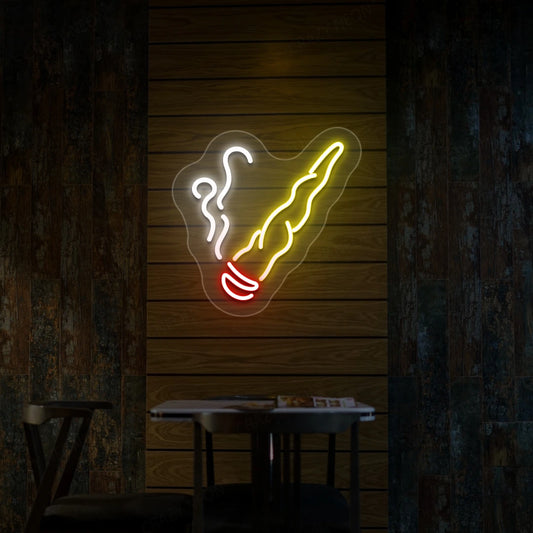 Smoke Cigar Neon Sign | yellow